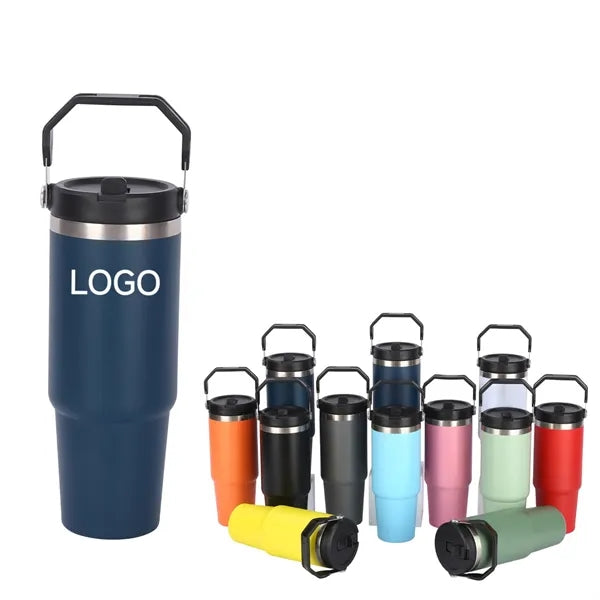 30 oz Stainless Steel Tumbler W/ Straw
