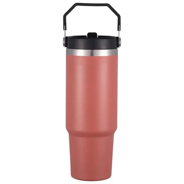 30 oz Stainless Steel Tumbler W/ Straw