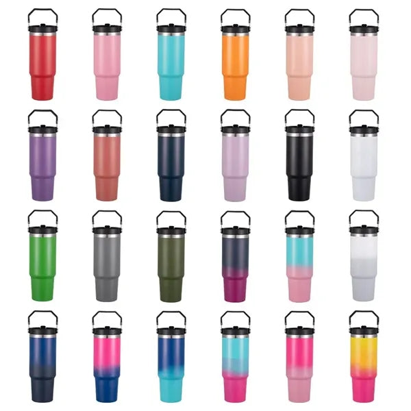 30 oz Stainless Steel Tumbler W/ Straw