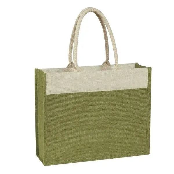 Jute Tote with Front Pocket (17" x 14" x 5.5")