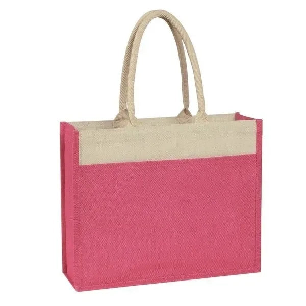 Jute Tote with Front Pocket (17" x 14" x 5.5")