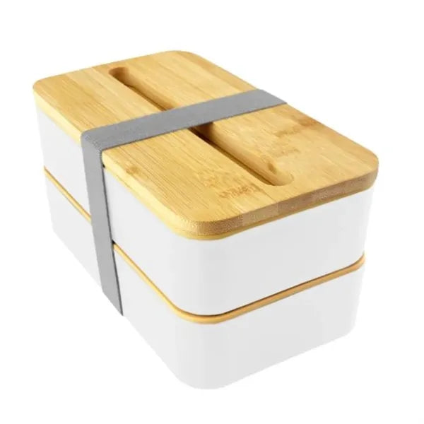 Eco-Friendly Bento Lunch Box with Utensils & Bamboo Lid