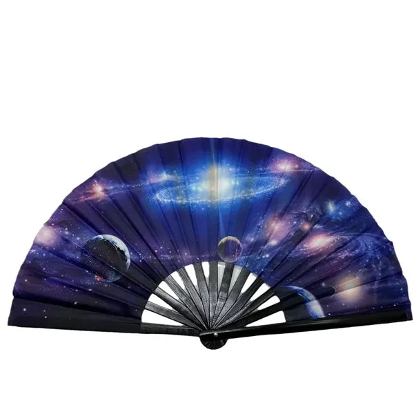 Large Hand Folding Fabric Fan 13"