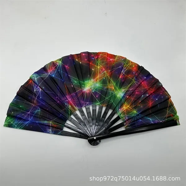 Large Hand Folding Fabric Fan 13"