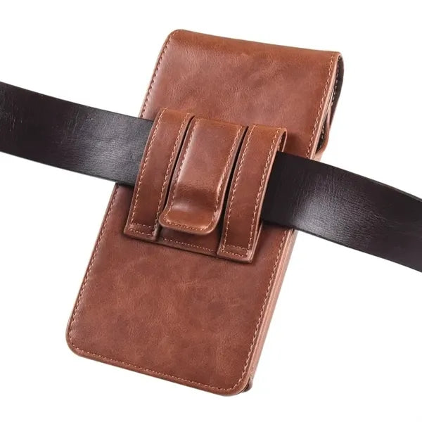 Leather Cell Phone Holster With Belt Clip