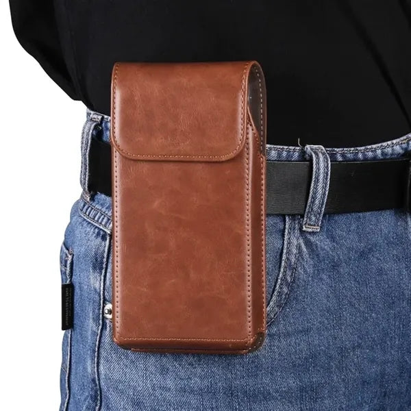 Leather Cell Phone Holster With Belt Clip