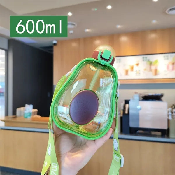 Creative Avocado Straw Water Bottle