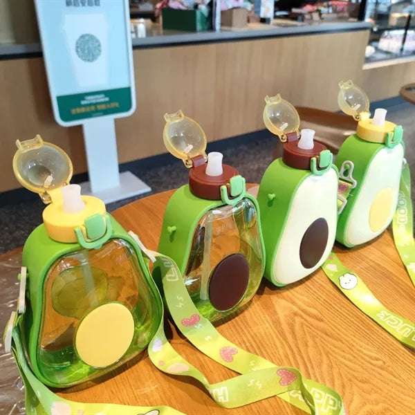 Creative Avocado Straw Water Bottle