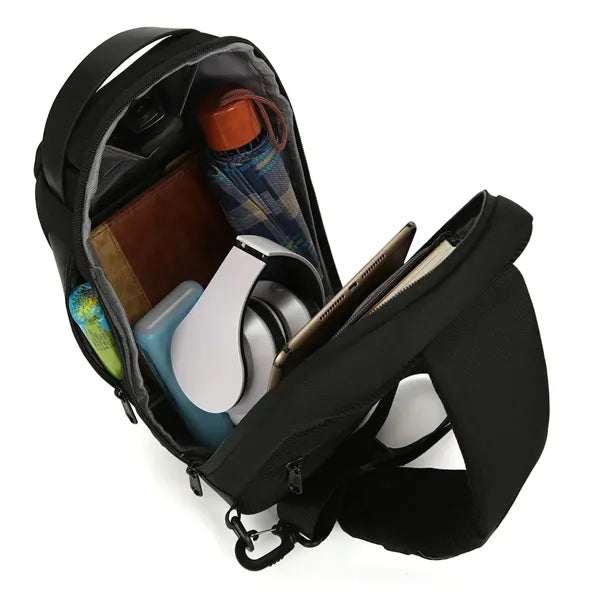 Sling Men Backpack Chest Storage Zipper Bag W/ Password