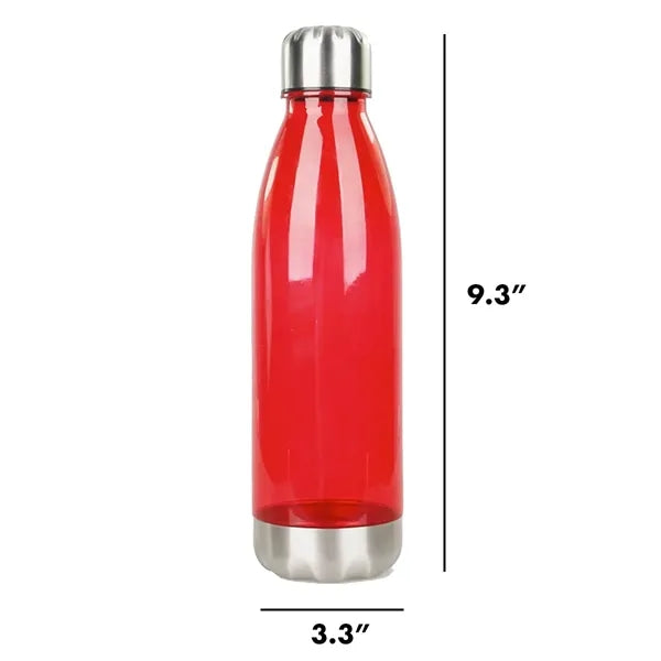 24 oz. Transparent Plastic Water Bottle Stainless Steel Lid