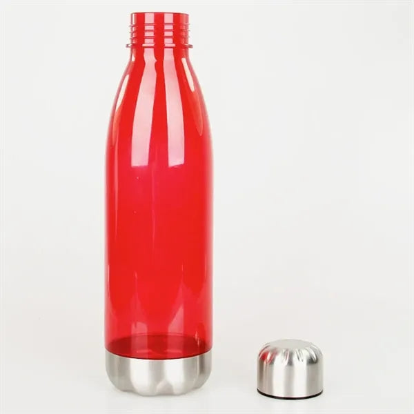 24 oz. Transparent Plastic Water Bottle Stainless Steel Lid