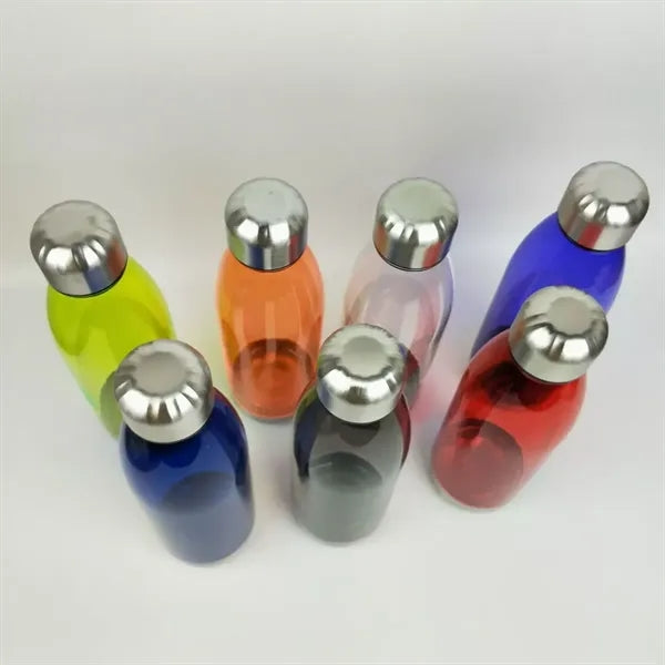 24 oz. Transparent Plastic Water Bottle Stainless Steel Lid