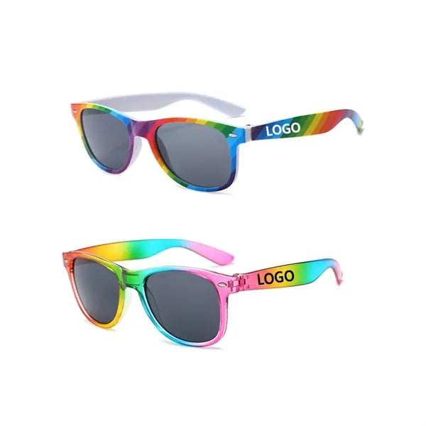 Unisex Rainbow Sunglasses w/Plastic Frame UV400 Protection