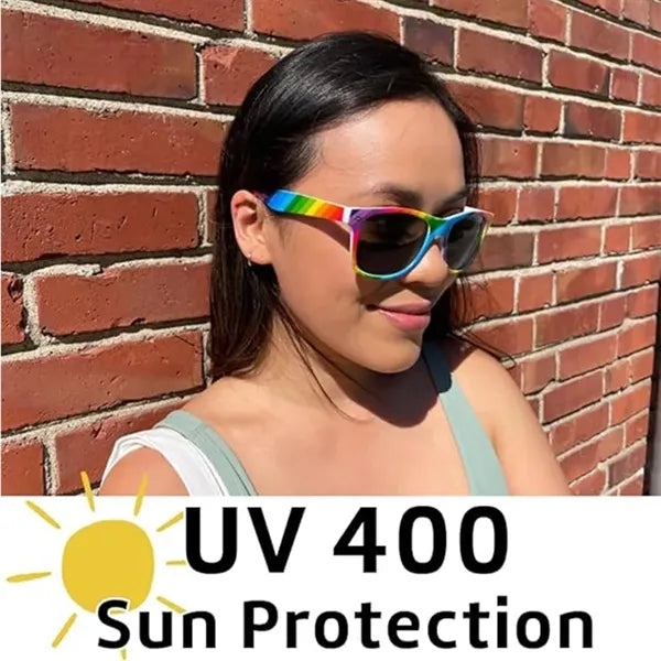 Unisex Rainbow Sunglasses w/Plastic Frame UV400 Protection