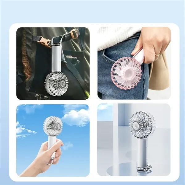 1200 mAh Clear Rechargeable Y53 Mini Hand Held Cooler Fan