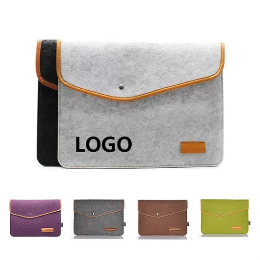 Felt Laptop Sleeve w/PU Trim
