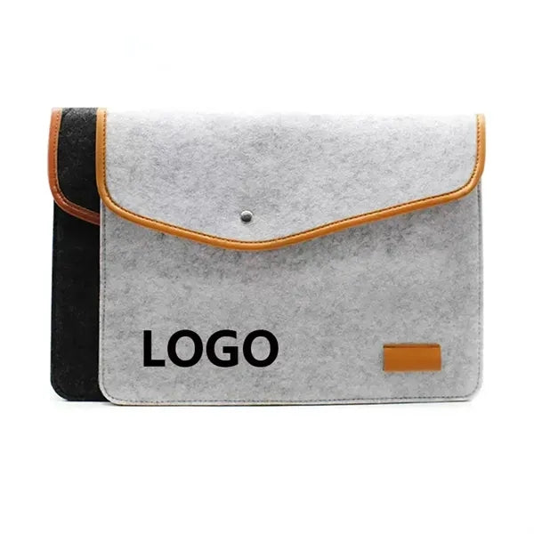 Felt Laptop Sleeve w/PU Trim