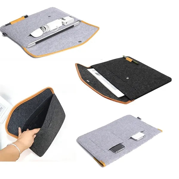 Felt Laptop Sleeve w/PU Trim