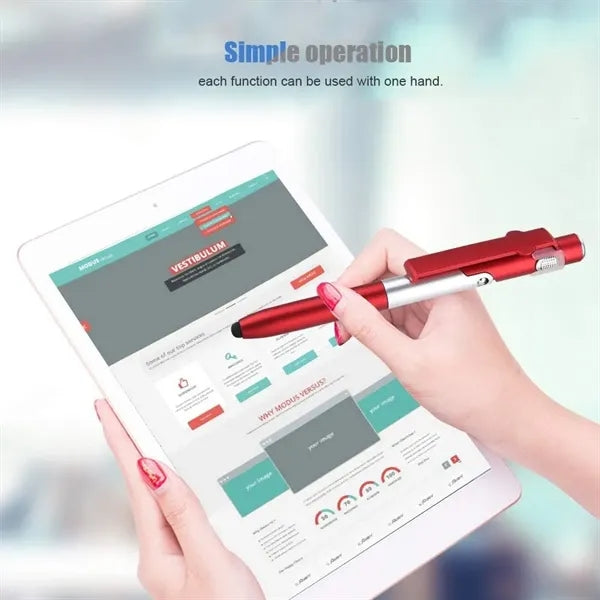 4 in 1 Touch Screen Capacitive Ballpoint Pens With LED Light