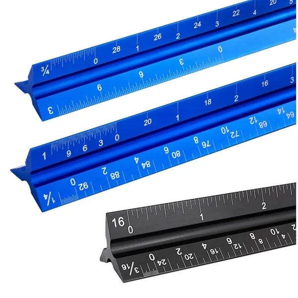 12" Solid Core Architectural Aluminum Triangular Scale Ruler
