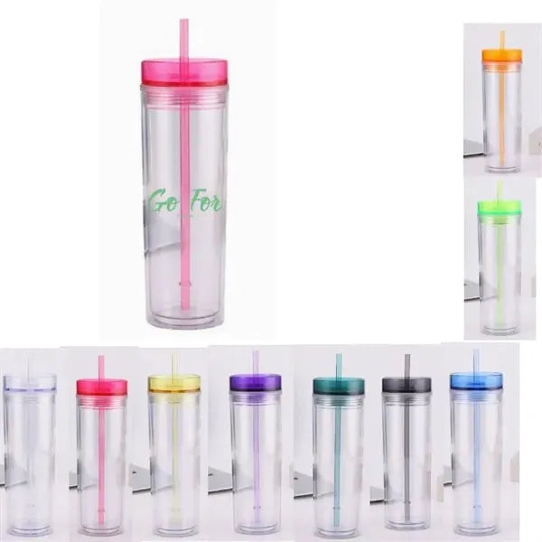 16oz Double Wall Clear Plastic Tumblers