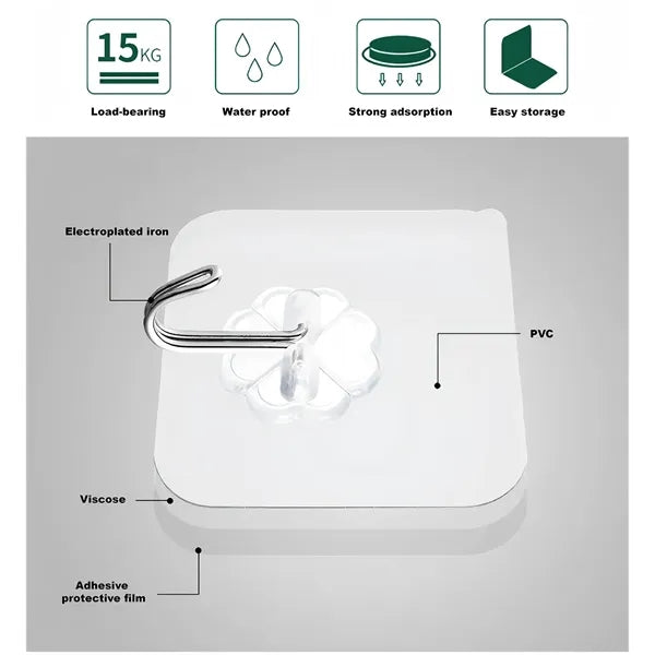 10-piece Self-adhesive Hook Set