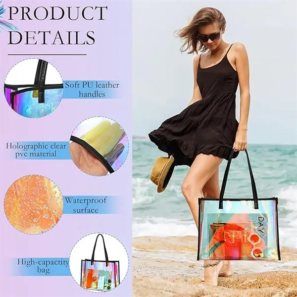 Iridescent Bachelorette Clear Beach Tote Bag