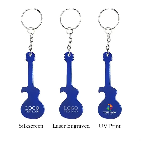 Guitar Shaped Bottle Opener Keychain