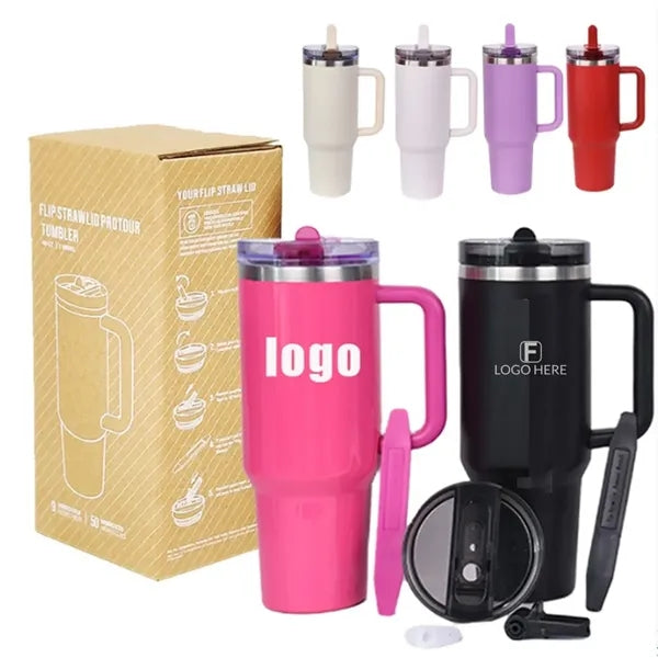 New Style 40 oz Tumbler With Detachable Flip Straw Lid