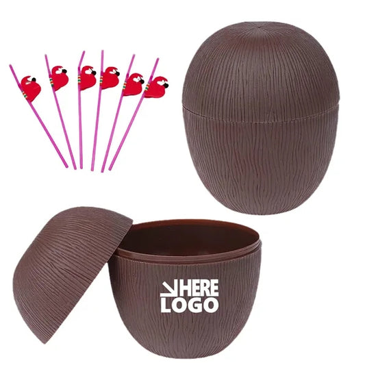 Coconut Cups With Straws