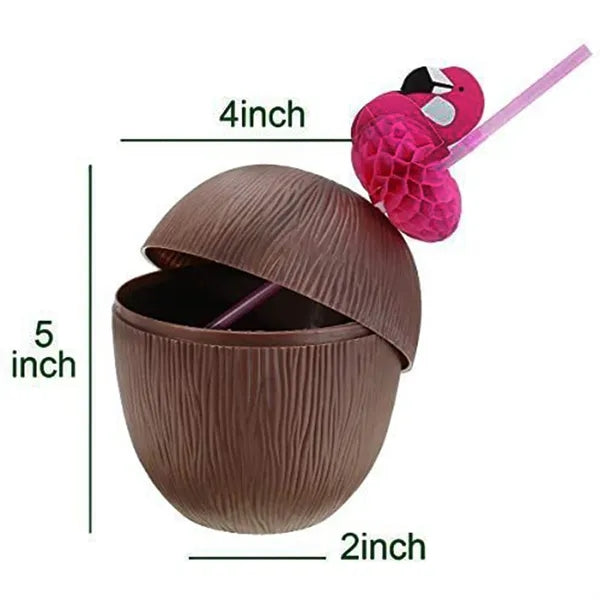 Coconut Cups With Straws