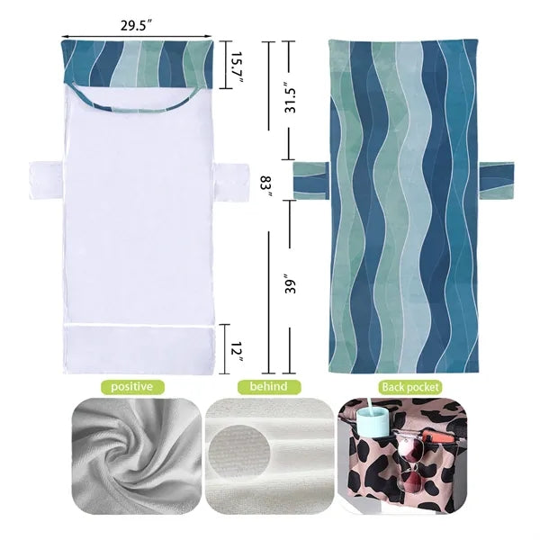 Beach Pool Outdoor Chair Towel with Pocket Holder
