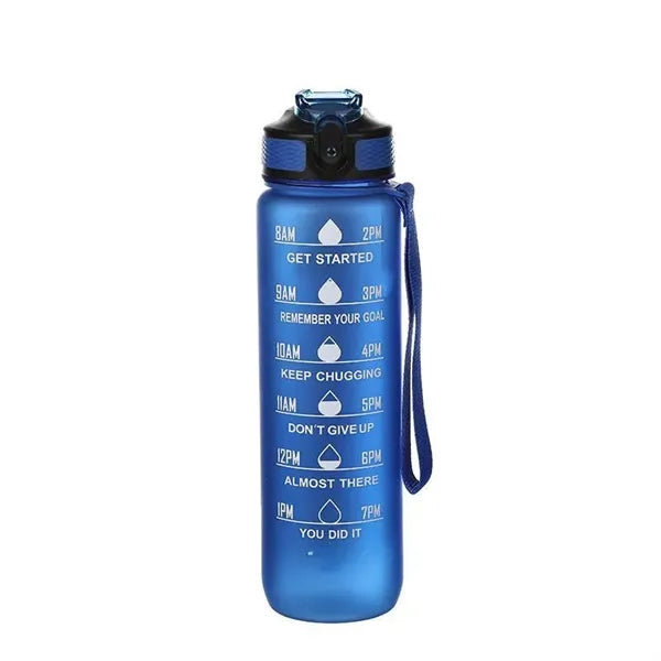Plastic Sport Water Bottle With Straw and Leak-Proof Lid