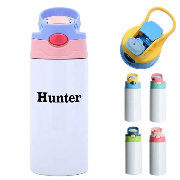 12oz Insulated Stainless Steel Bottle Straw Lid Handle