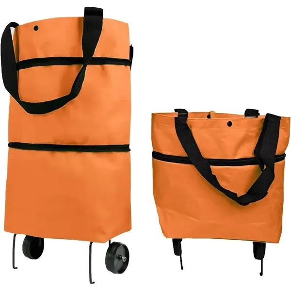 Collapsible Shopping Grocery Bag with Wheels Rolling