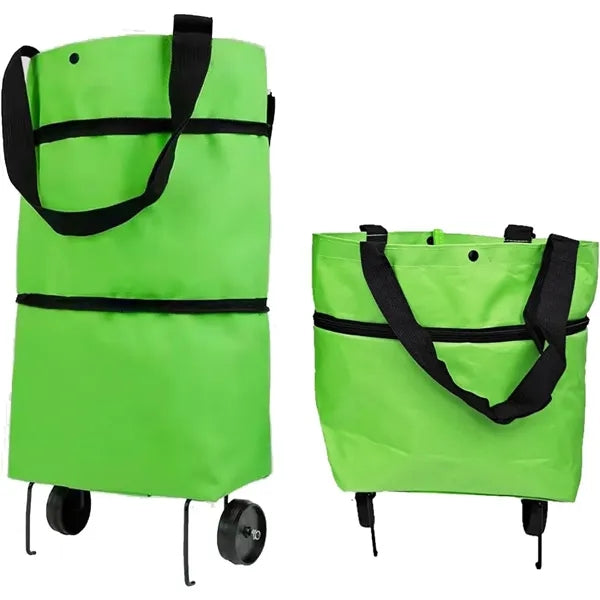 Collapsible Shopping Grocery Bag with Wheels Rolling