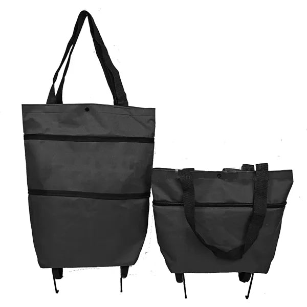 Collapsible Shopping Grocery Bag with Wheels Rolling