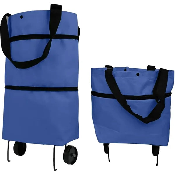 Collapsible Shopping Grocery Bag with Wheels Rolling