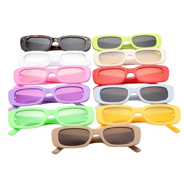 Unisex Rectangle Polycarbonate Sunglasses