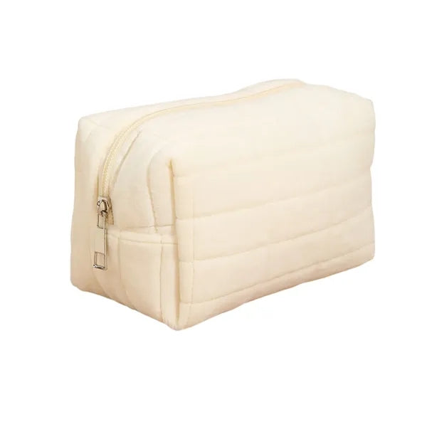Plush Quilted Makeup Bag