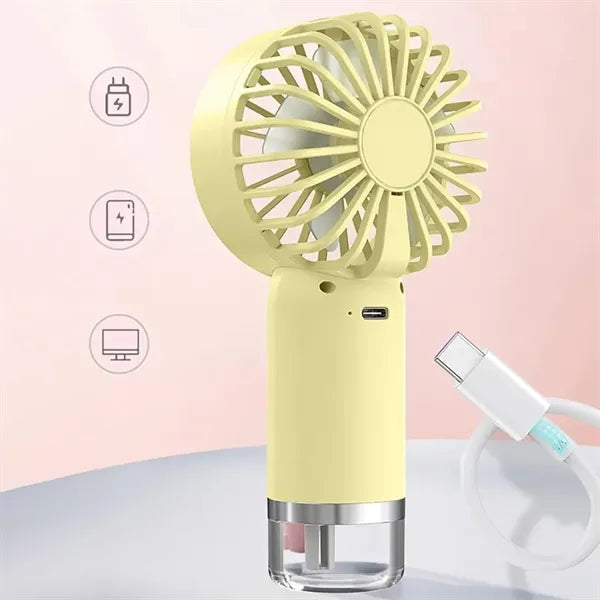 Portable Mini Handheld Fan with LED Display Rechargeable