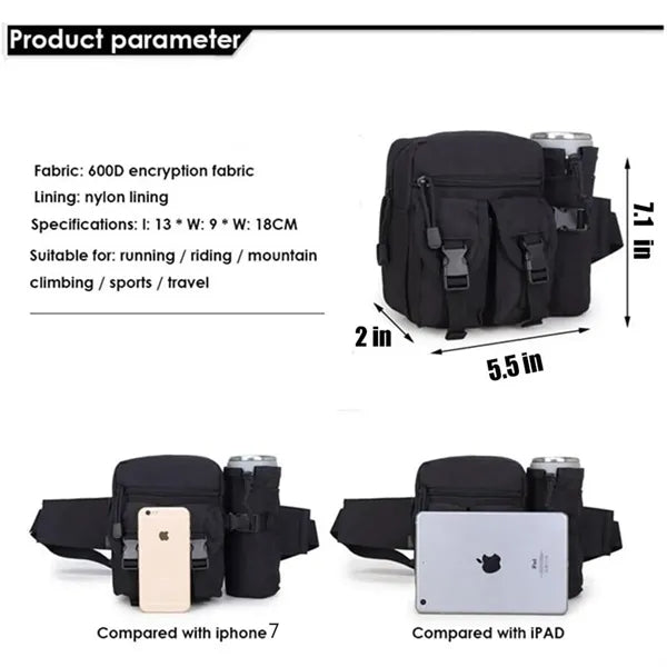 Waterproof Waist Pack With Detachable Water Bottle Holder