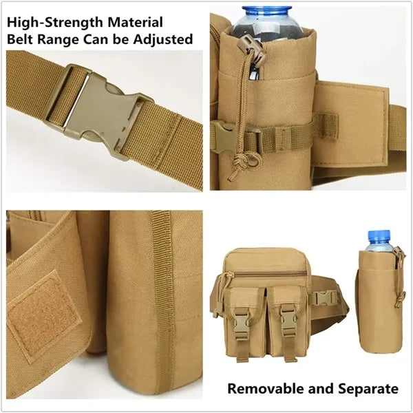 Waterproof Waist Pack With Detachable Water Bottle Holder