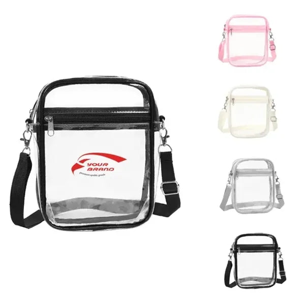 Durable PVC Clear Crossbody Purse Waterproof Stadium Bag