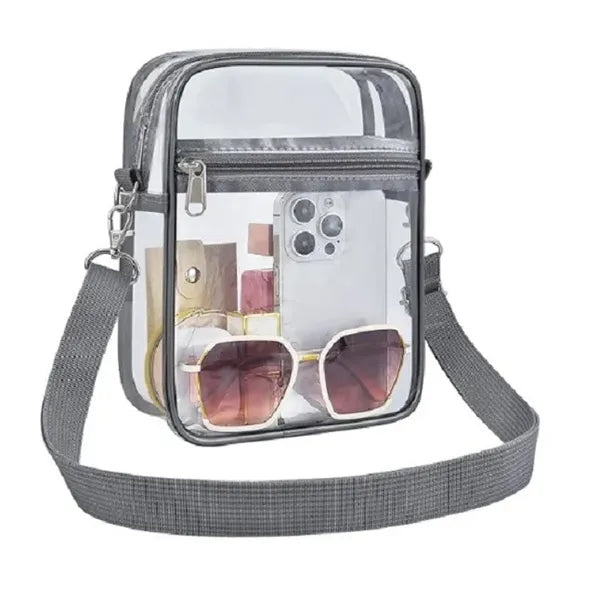 Durable PVC Clear Crossbody Purse Waterproof Stadium Bag