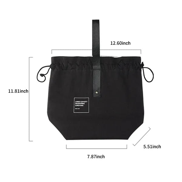 Drawstring Insulated Canvas Tote Bag