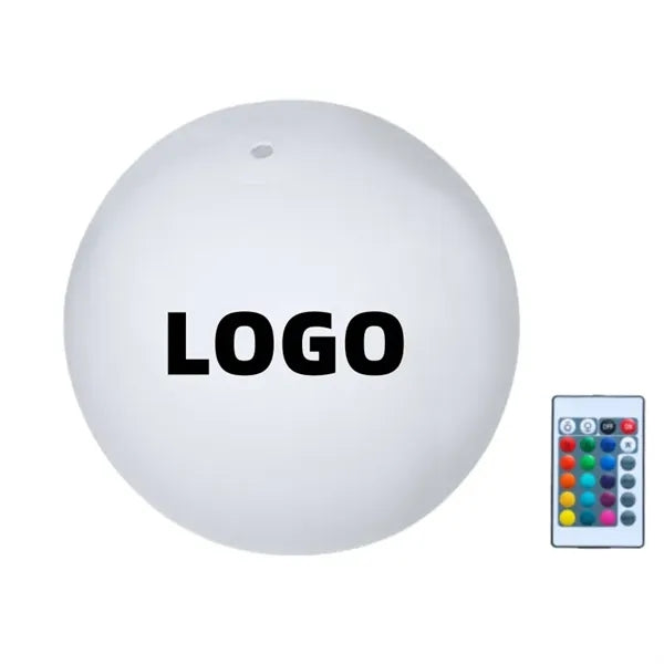 8" PVC Inflatable Floating LED Beach Ball w/16 Colors