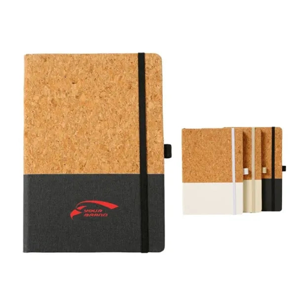 A5 Cork Fabric Business Patchwork Notebook Binder Journal