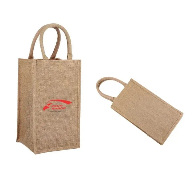 Jute Wine Multi-Pack Gift Burlap Tote Bags WIth Handle
