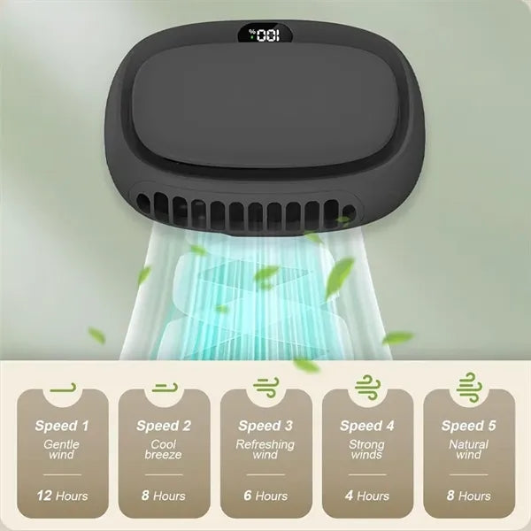 Portable Neck Handheld Mini Fan Level Display Rechargeable
